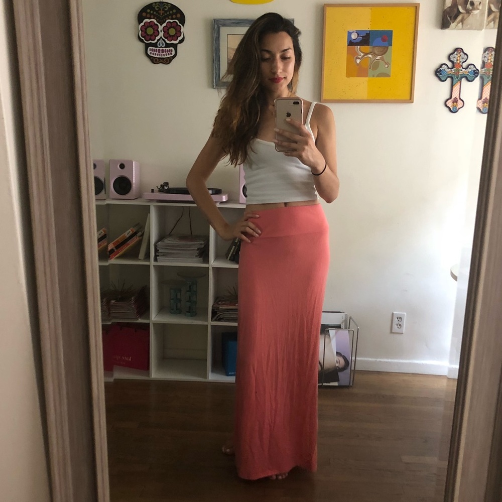 Coral maxi skirt